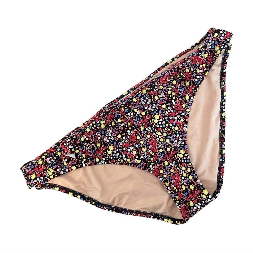 J Crew Factory Mitsy Red Ditsy Floral Poppy Ruffle Bikini Bottoms Size XL NWT